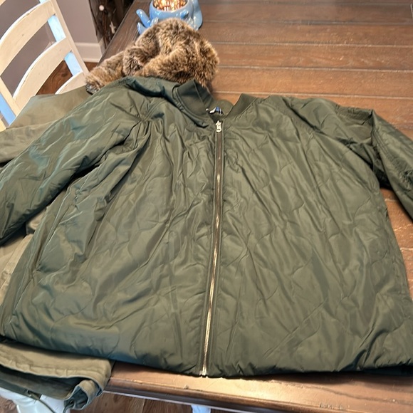 Lands End Women’s 3 in 1 Winter Jacket.  3X.  Army green. - Picture 14 of 16